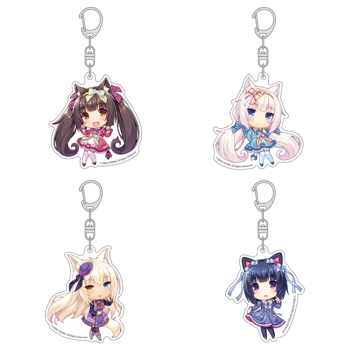 Anime Nekopara Acrylic Keychain Pendant Bag Car Keychain Accessories Cell Phone Acrylic Key Rings Decor Gift