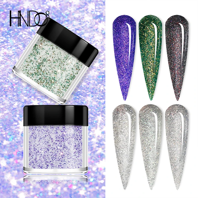 HNDO 6 Farbe Flasche Schimmer Tauch Acryl Pulver Nagel Kunst Liefert für Profis Material Glitter Fee Pulver Maniküre