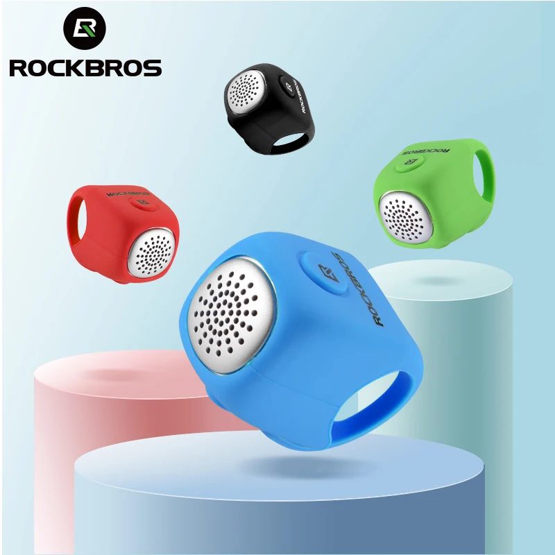 ROCKBROS Electronic Bicycle Bell 110dB High Decibel Loud Horn Waterproof Silicone Electric Bell Ring Alarm MTB Bike Accessories