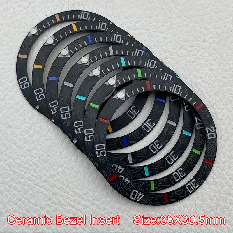 Anel de inserção de moldura de cerâmica mod 38*30.5mm para skx007 skx009 seamaster gmt caixa de relógio movimento nh35 peças de relógio de mergulho masculino personalizado
