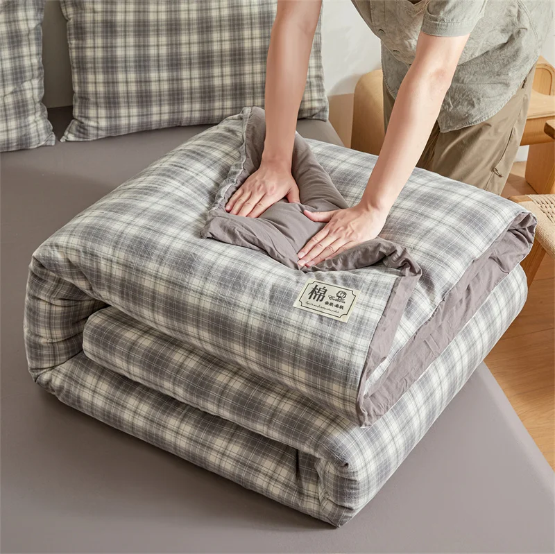 Quilt Cotton Queen Fall Double Bed Comforters Quilt with Cover Washable Winter Blanket Duvet 220x240 Nordic Duvet Bed 150
