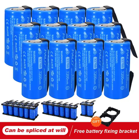 PALO 32700 LiFePO4 Battery 7200mAh 3.2V Battery 35A Continuous Discharge Maximum 55A High Power Battery+DIY Nickel Sheets