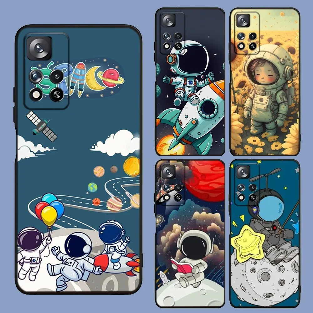 

Astronaut Cute Kid Phone Case For Samsung Galaxy A13,A21s,A22,A31,A32,A52,A53,A71,A80,A91 Soft Black Cover