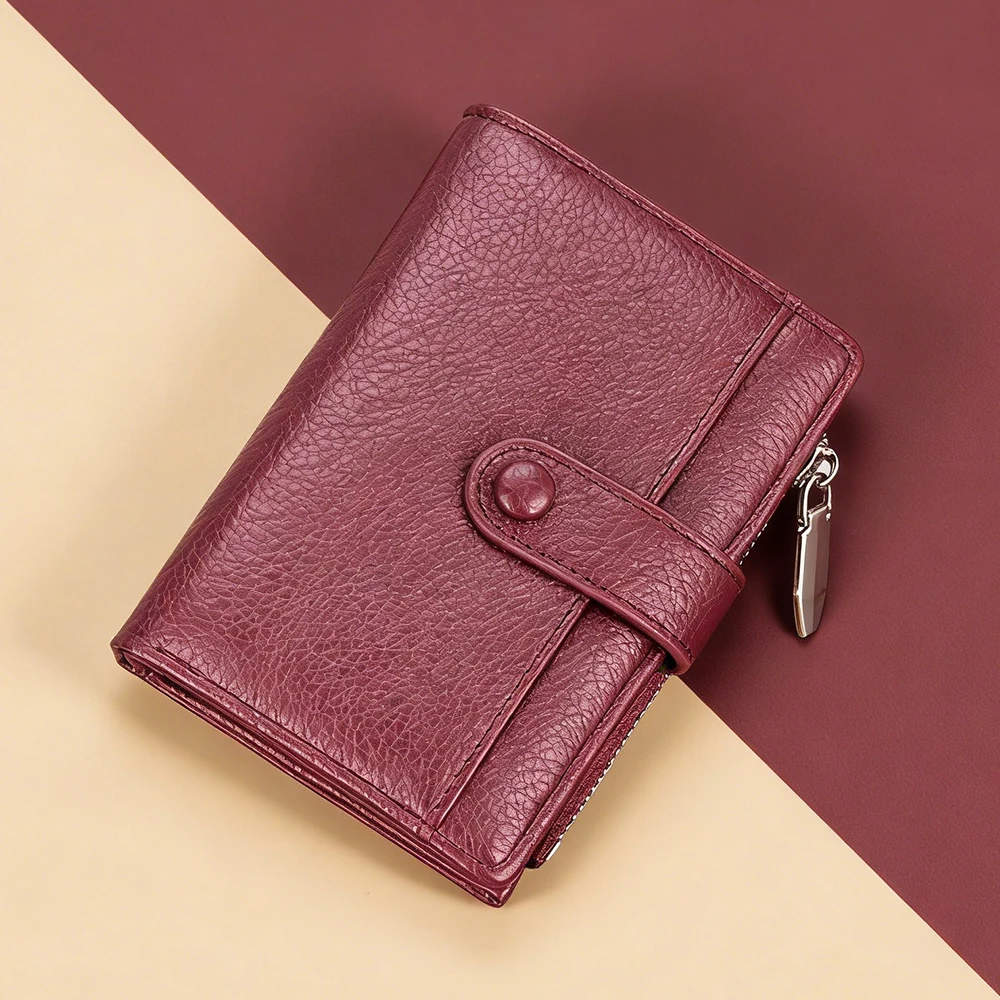 

High Quality New Simple Short Women Wallets Card Holder Female Coin Purse Zipper Card Bag Photo Holder Wallet For Girls Cartera