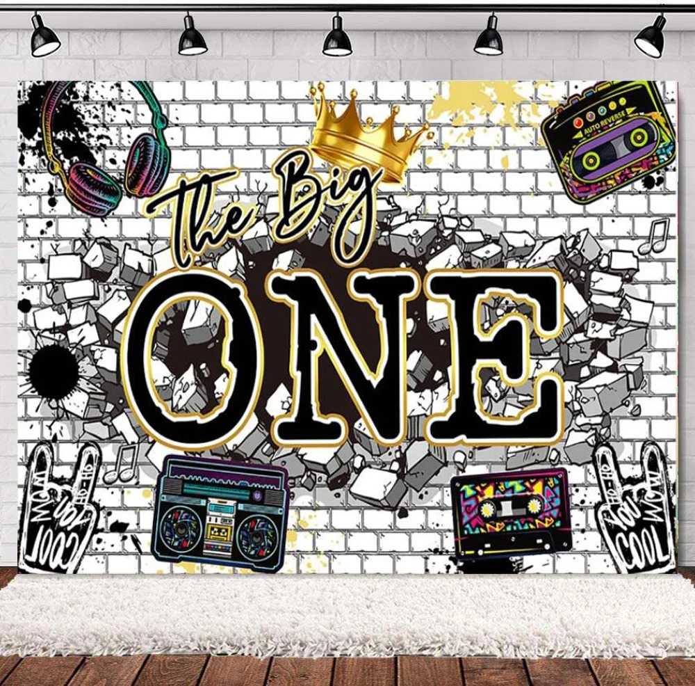 Photography Backdrop Hip Hop 1st Theme Birthday Party Old School Decorations Rap Infamous Big One First Biggie bday Background