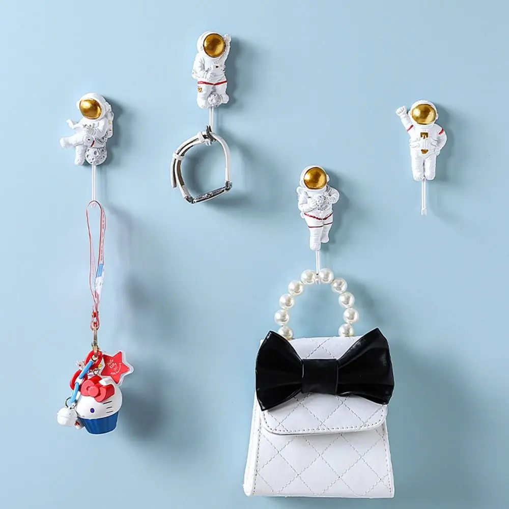 1Pcs Modern No Punching Wall Hanger Home Decor Strong Viscose Astronaut Hook Wall Hook Bathroom Accessories Key Holder