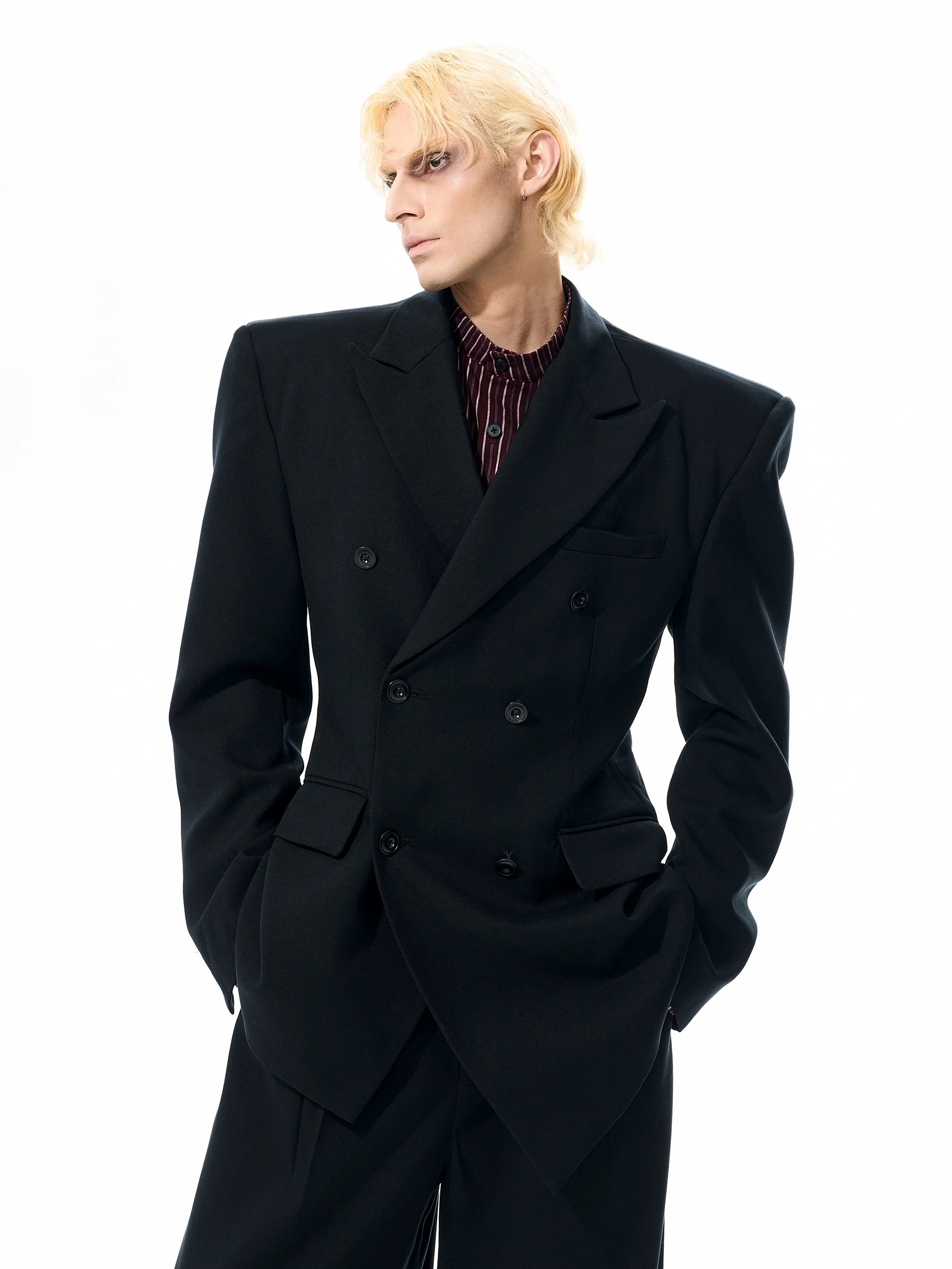 

See High-End Wool Silk oulder Coat Men's Autumn Waist-Cinching Western Clothes Detachable Leather Collar Casual Sle