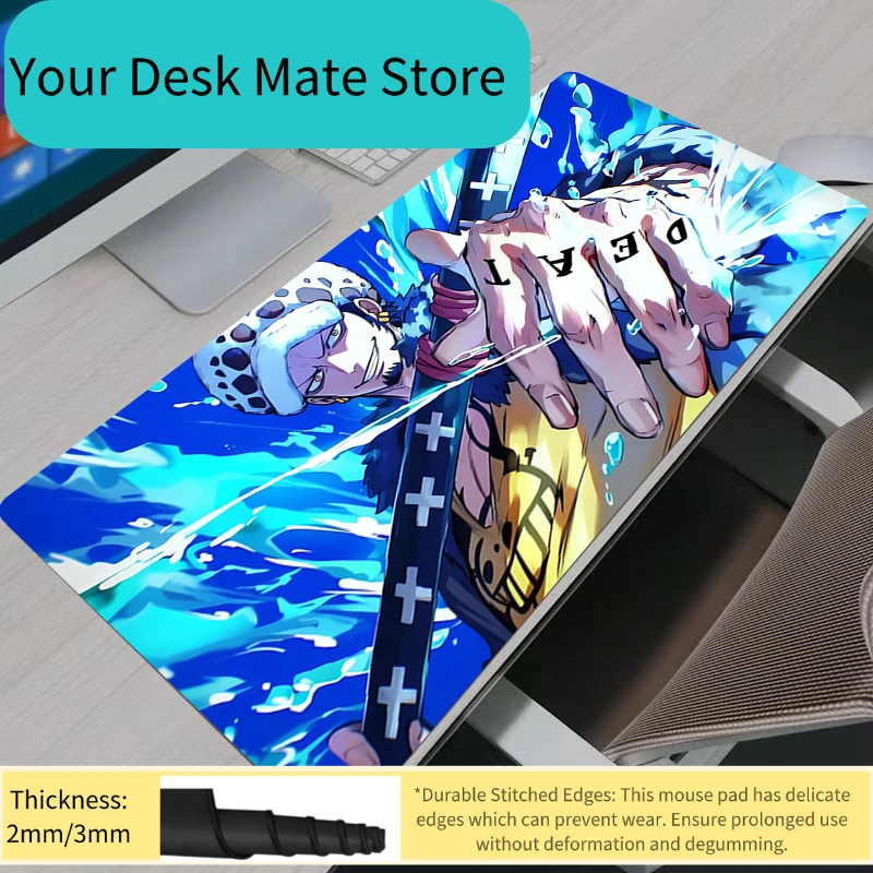 One Piece Heart Pirates Logo Yellow Spotted Anime Gaming Mouse Pad Large Desk Mat