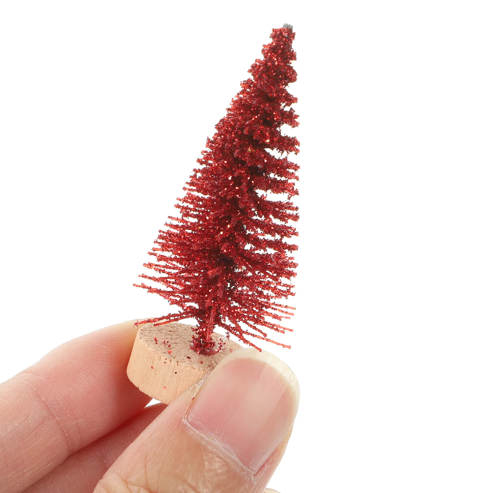 

60Pcs Mini Christmas Tree Sisal Silk Material Durable Long Lasting Desk Decoration Xmas Festival Scene Mini Christmas Tree