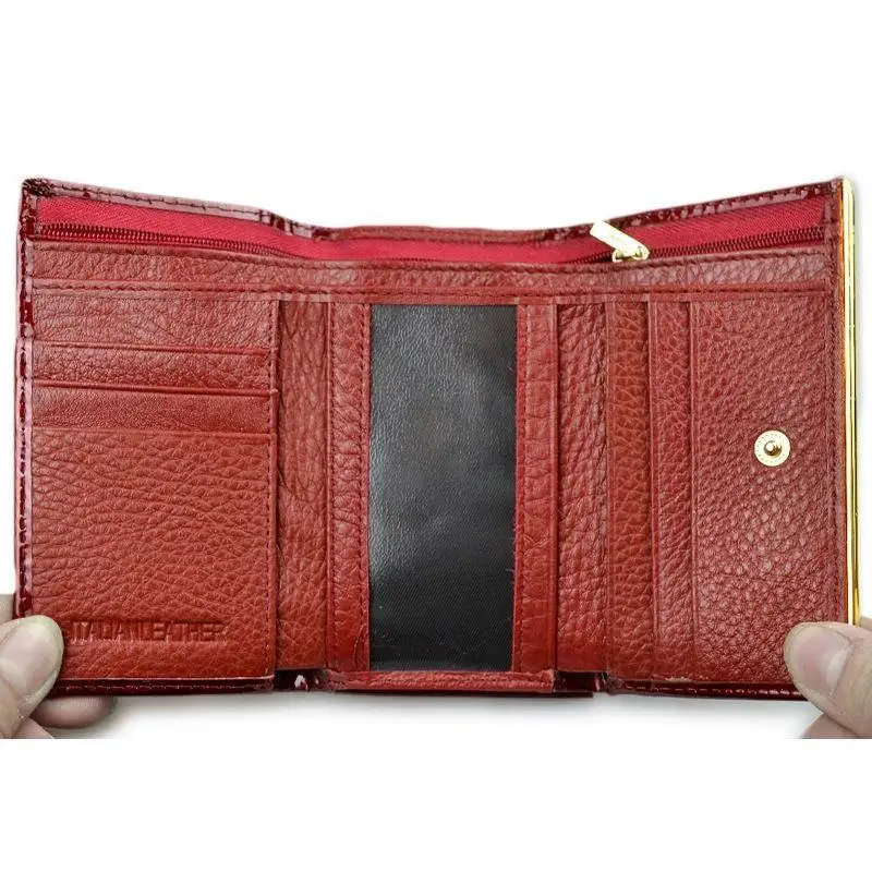 Genuine Leather Wallet Long Women's Handbag Multi-Functional Bag Handheld Bag Crocodile Pattern Pure Color Autumn Season