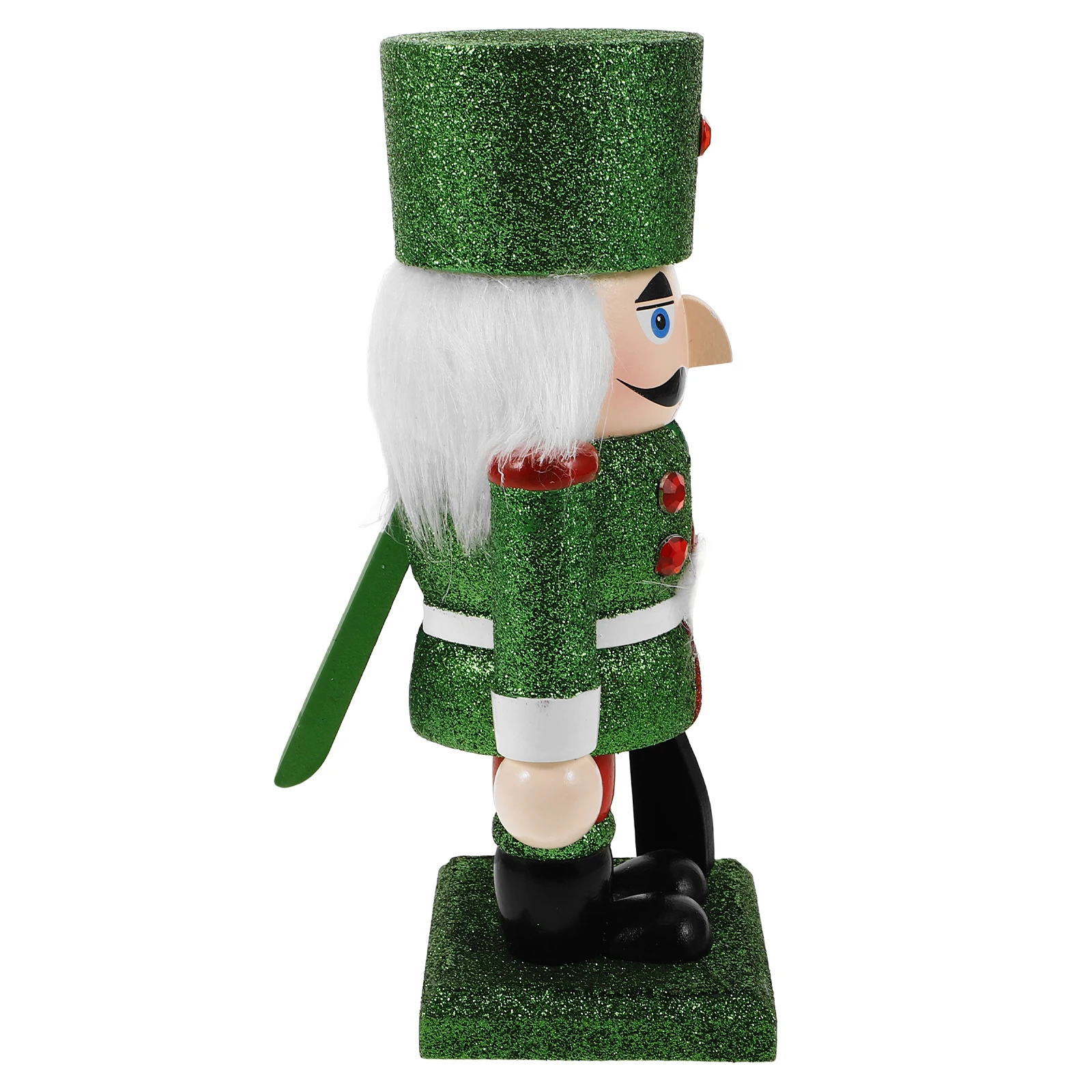 

Nutcracker Decoration Table Nutcrackers Christmas Decorations for Wall Festive Wooden Sprinkle Powder