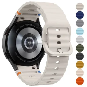 Tali Jam Silikon asli untuk Jam Tangan Samsung Galaxy 7 FE 6 4 Klasik 5 pro 44mm 40mm 43mm 47mm 45mm Gelang Jam Tangan Galaxy6 7 Tali 6 jam tangan samsung active 2 penjualan terbaik lcd 44mm - №