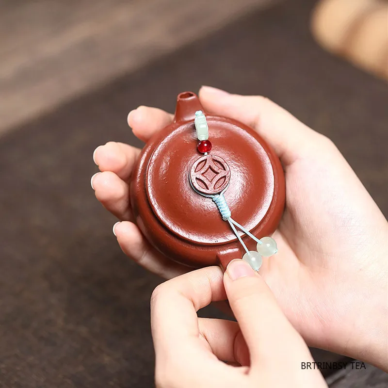 

Chinese Yixing Handmade Purple Clay Teapot Tradition Small Capacity Tea Pot Household Raw Ore Zhu Mud Kettle Zisha Tea Set 60ml