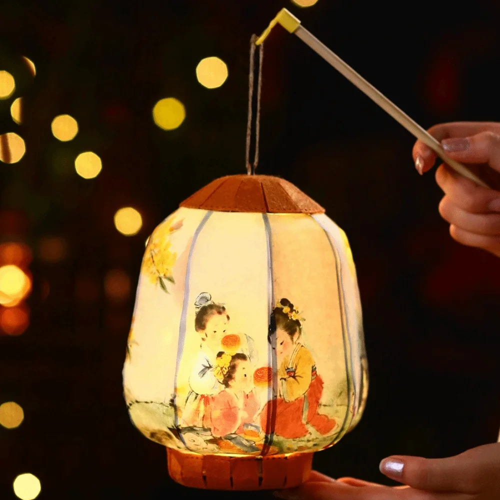 

Traditional New Year Lantern Good Luck LED Lighting Luminous Lantern Handmade Decorative Ancient Style Lantern