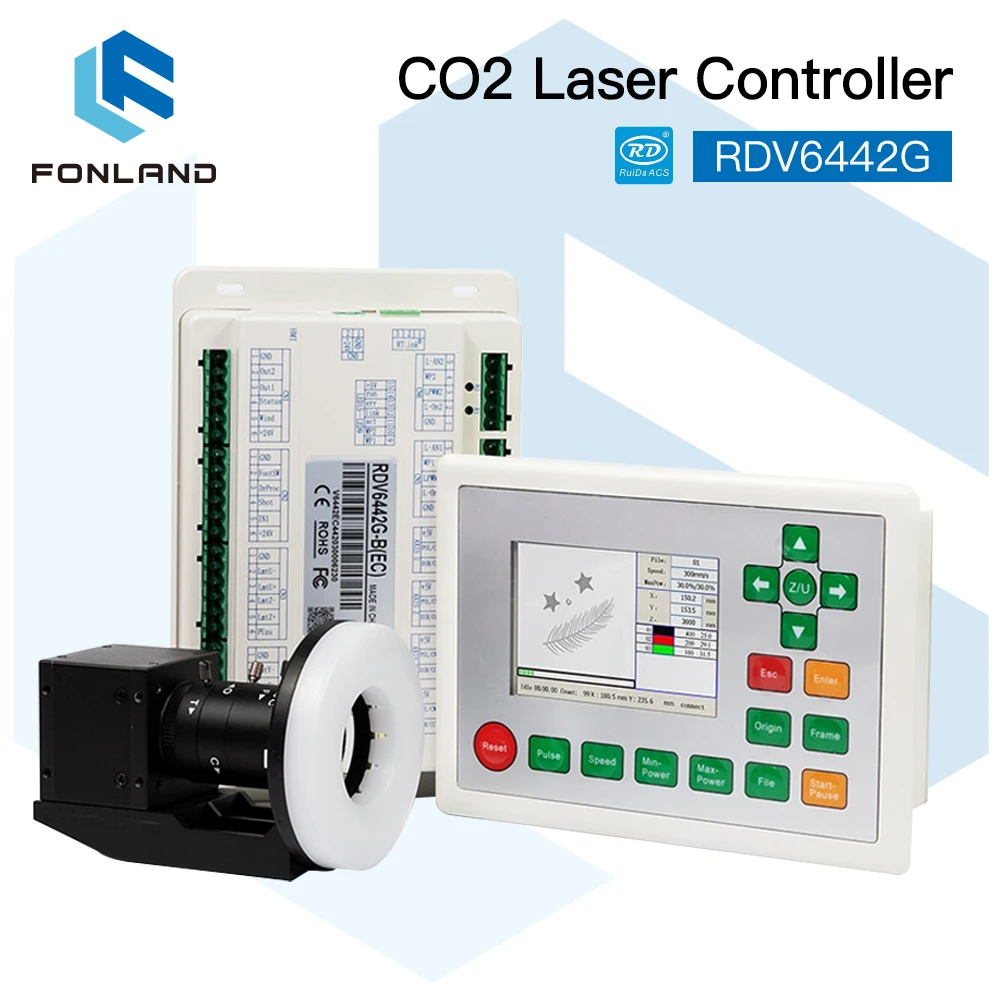 FONLAND RuiDa RDV6442G CCD CO2 Small Vision Laser Cutting & Engraving Control System Cutting Engraver Machines Support LightBurn