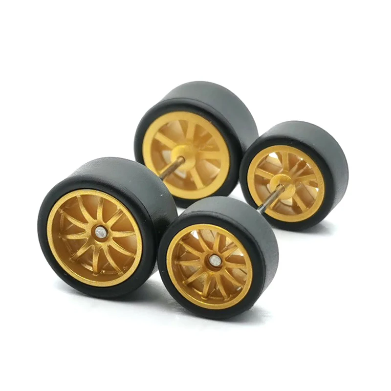 1Set 1/64 Alloy Car Staggered Front Small Rear Large Wheel 11.2mm+13mm BMS Serie Gild/Silvering/Golden/Silver For Hot Wheel