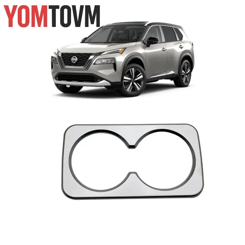 

Матовая хромированная крышка держателя чашки для воды на заднее сиденье для Nissan Rogue 2021-2022 Запчасти