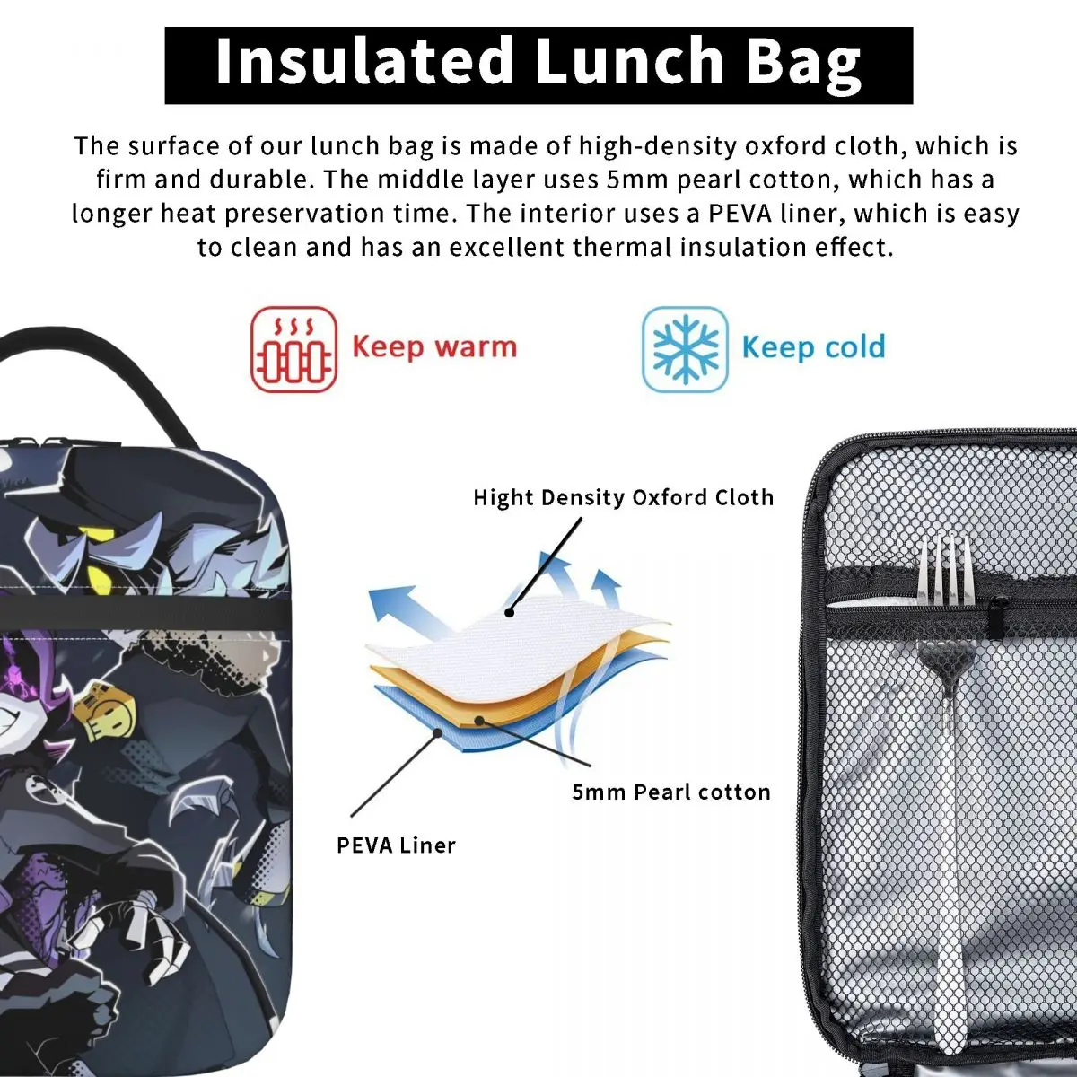 Uzi البواب القتل الطائرات بدون طيار معزول حقيبة الغداء حاوية الغداء الحرارية قدرة عالية حمل علب الاغذية أكياس تخزين المواد الغذائية مكتب #6