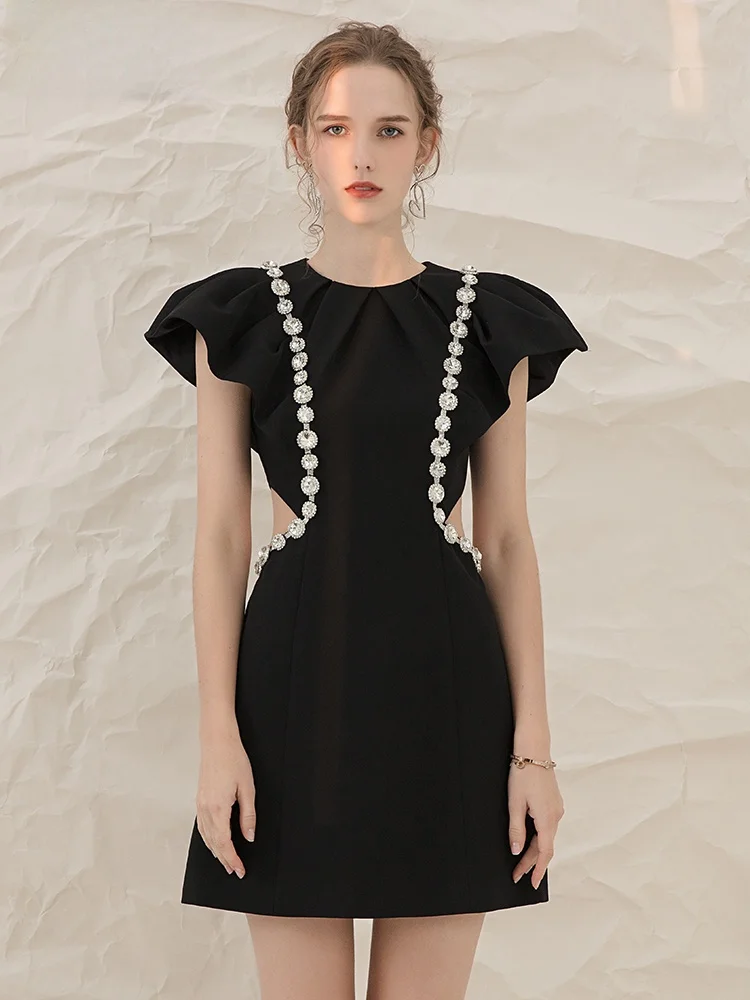 

Ele Bla Evening Gown for Women Sexy High Waist ort Bodycon Glass Rhinestone Decorated Zipper Bal Par Dr