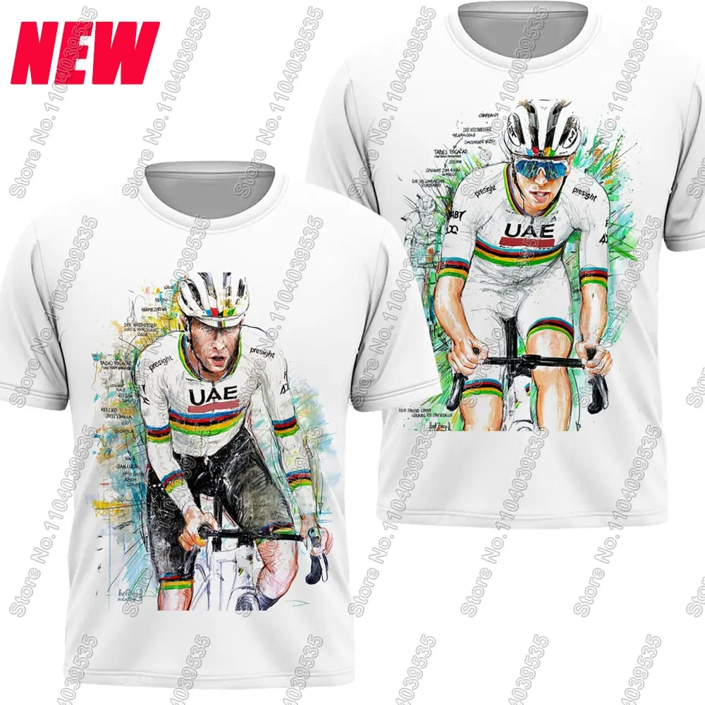 UAE 2024 T Shirt CAMISETA 3D Print World Champion Cycling jersey Mens Summer Running Streetwear Casual Training Clothes