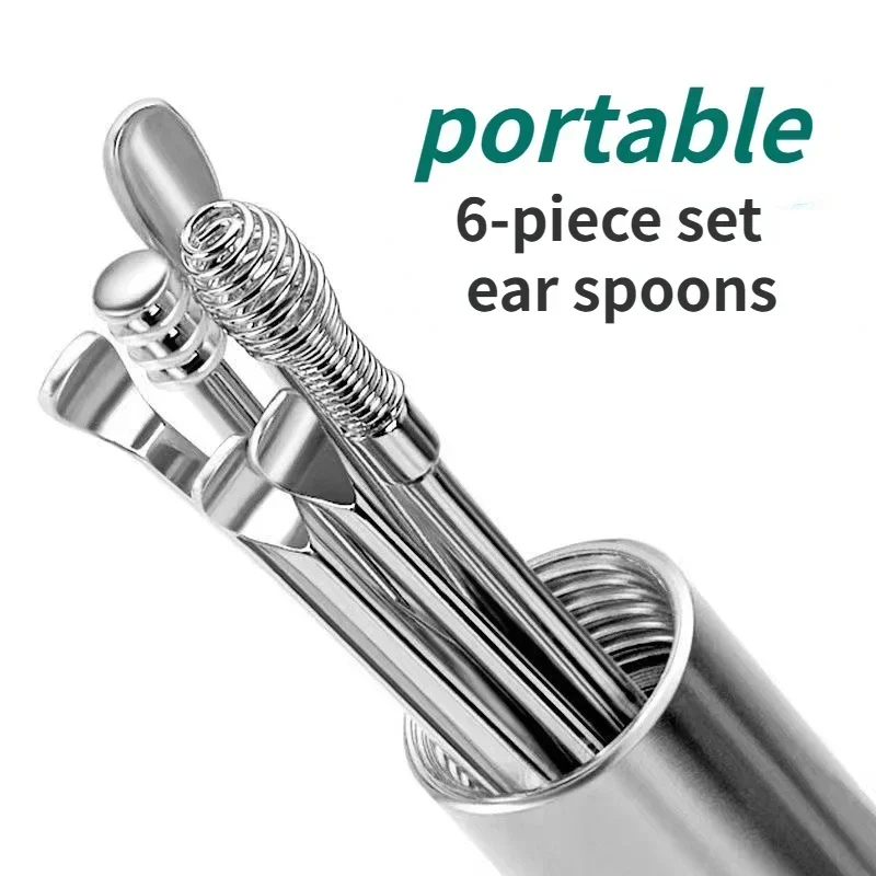 New Product Combination Stainless Steel Ear Picking Tool Set  Ear Protector Health Care Dirt Remover