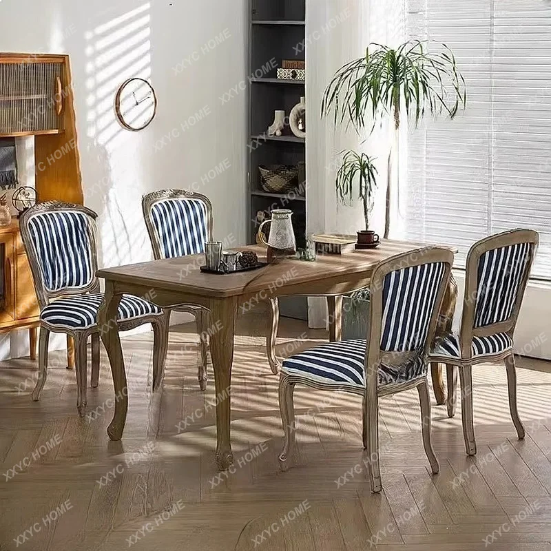 XXVintage Farmhouse Solid Wood Dining Table, Rustic Distressed Long Table for  Restaurant, Wabi-Sabi Style
