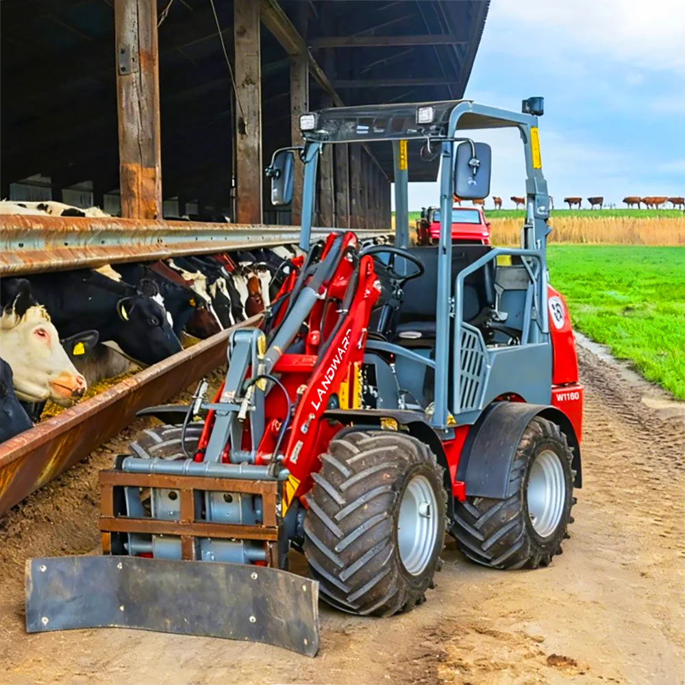 Cargadora Compacta W1160 Más Vendida de Landward, Motor Euro 5, Entrega Gratuita, Mini Cargadora de Ruedas de 2.5 Toneladas, Cargadora Agrícola Personalizada