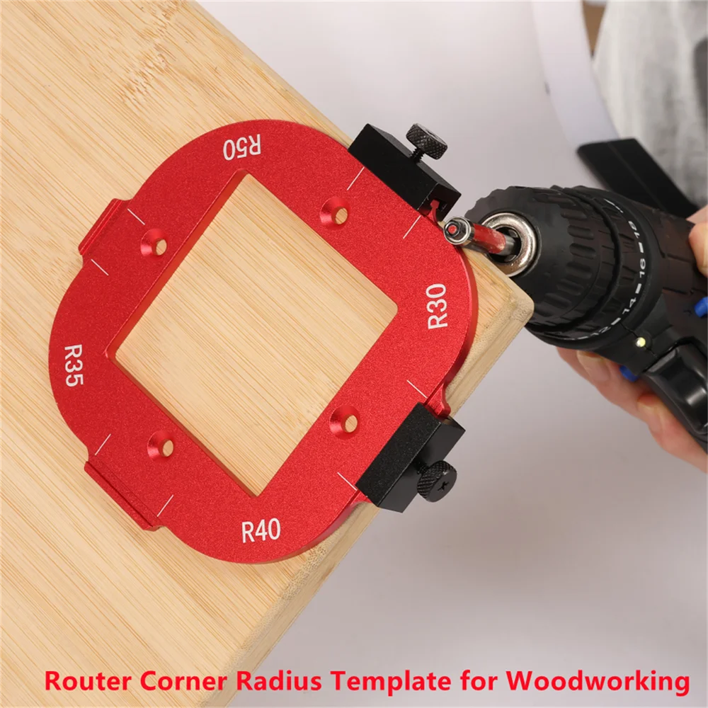 

2pc Router Corner Radius Template for Woodworking Multifunctional Aluminum Alloy Round Arc Corner Mould Wooden Board Arc Cutting