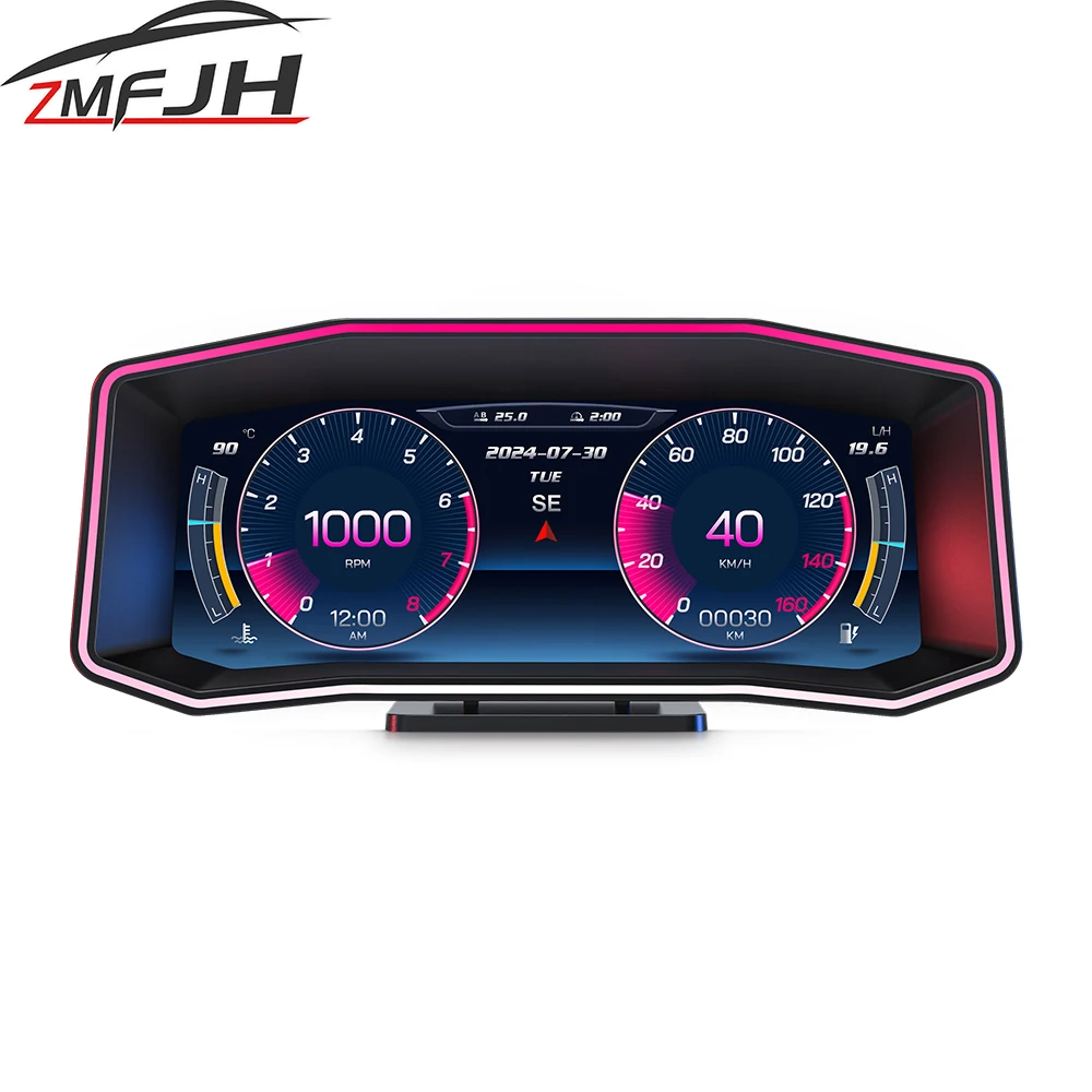 P4 Car Head Up Display OBD GPS Slope Meter On-board Computer With Overspeed Alarm RPM Alarm Oil Pressure Gauge Speed Meter