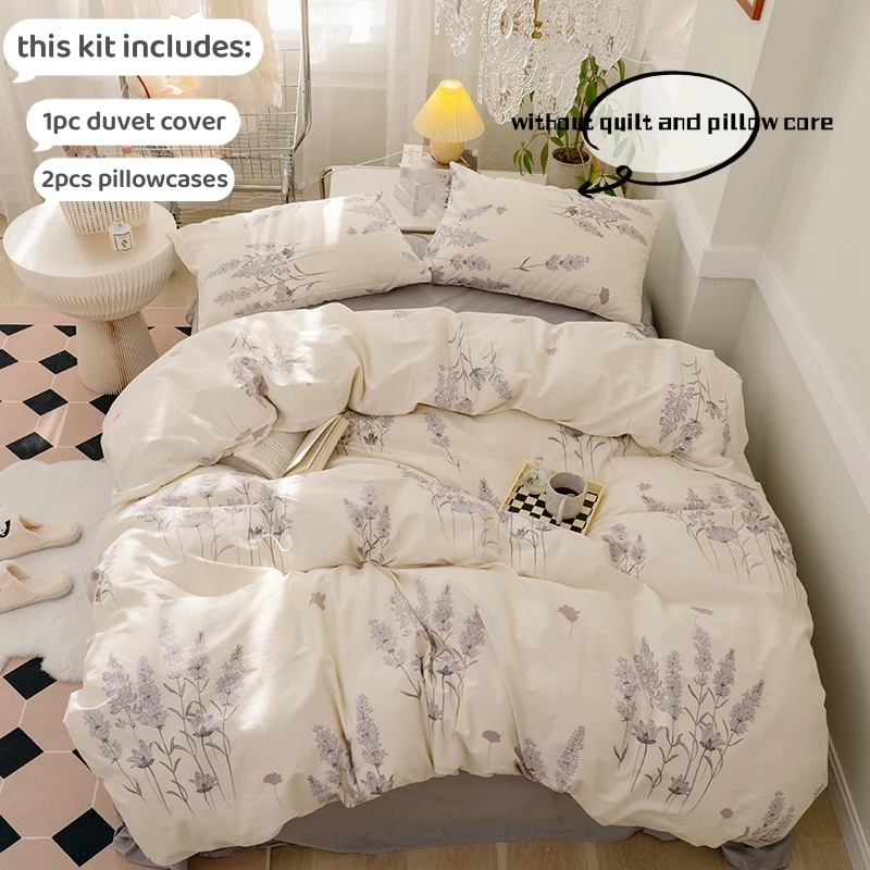 3pcs Floral Duvet Cover Set Pillowcases No Filling no flat sheet Twin Single Queen Size Girls Bedding Linen