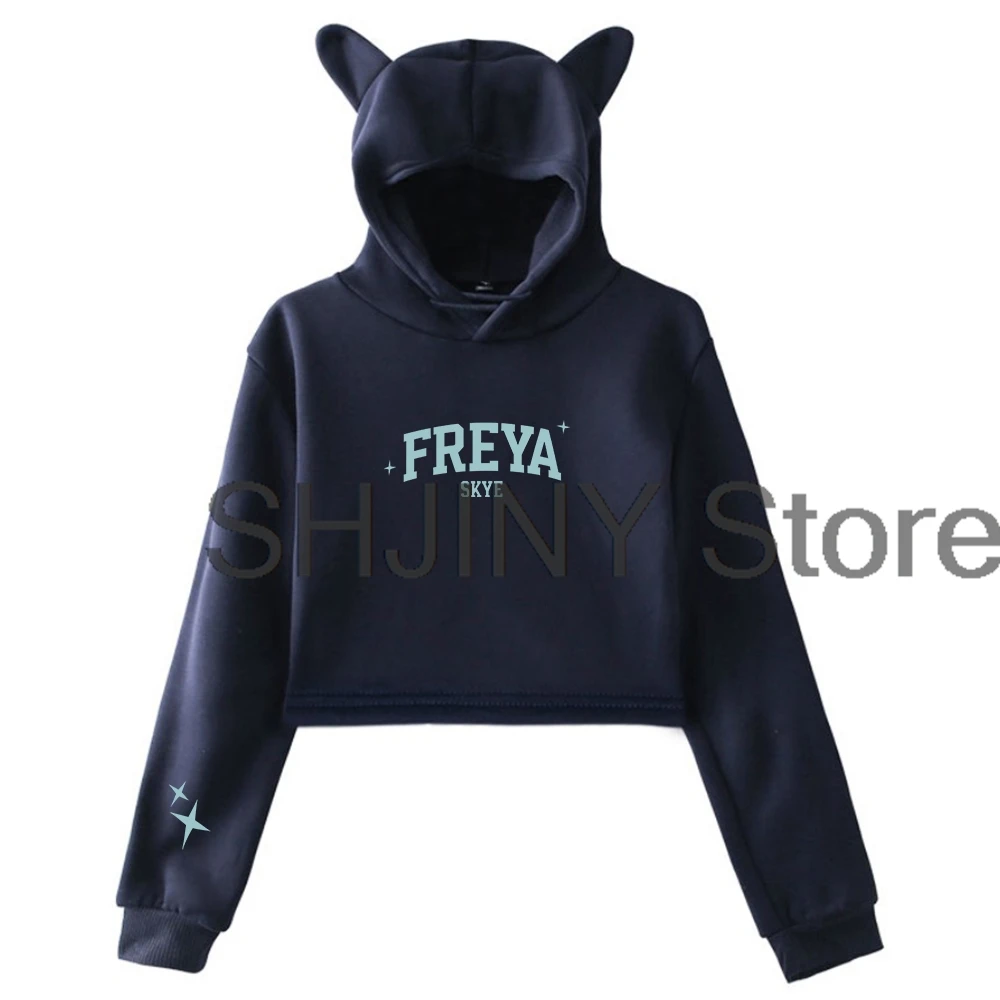 

Толстовка Freya Skye 2026 World Tour, женские толстовки с капюшоном и кошачьими ушками, укороченный топ с длинными рукавами, женская одежда