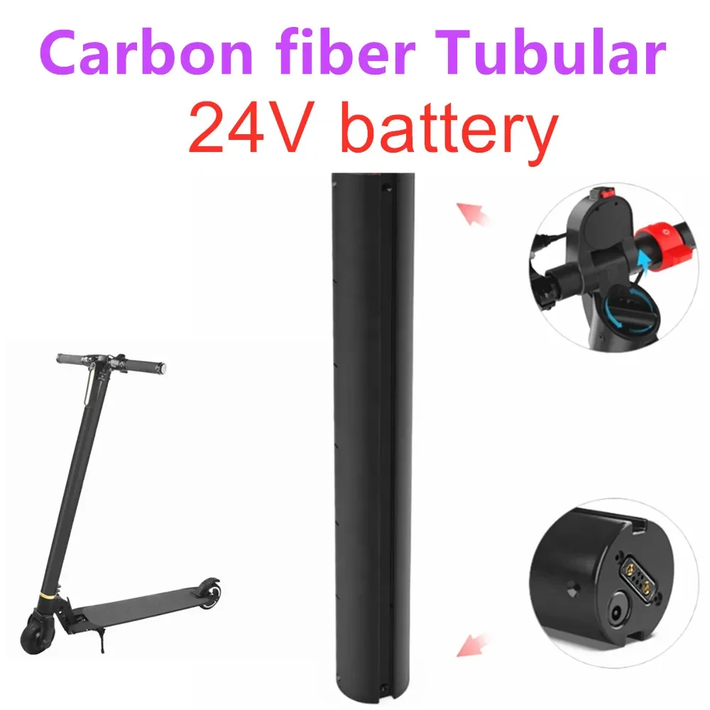 24V 4.4/6.6/8.8/10,4 AH Lithium-Batterij Koolstofvezel Roller Elektrische  Akku, Carbon Faser Batterij