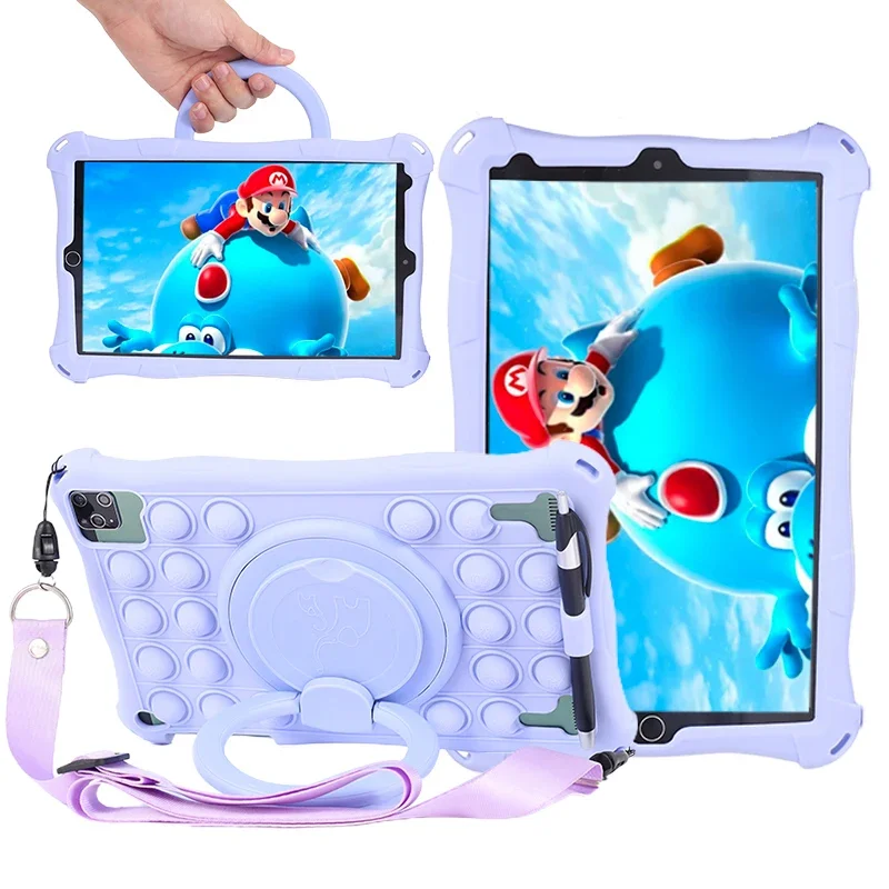 10,1-Zoll-Universal-Tablet-Hülle aus stoßfestem, weichem Silikon, kinderfreundlich, 10, 10,1 Zoll, leichte Abdeckung, Ständer, Funda 25 x 16 cm