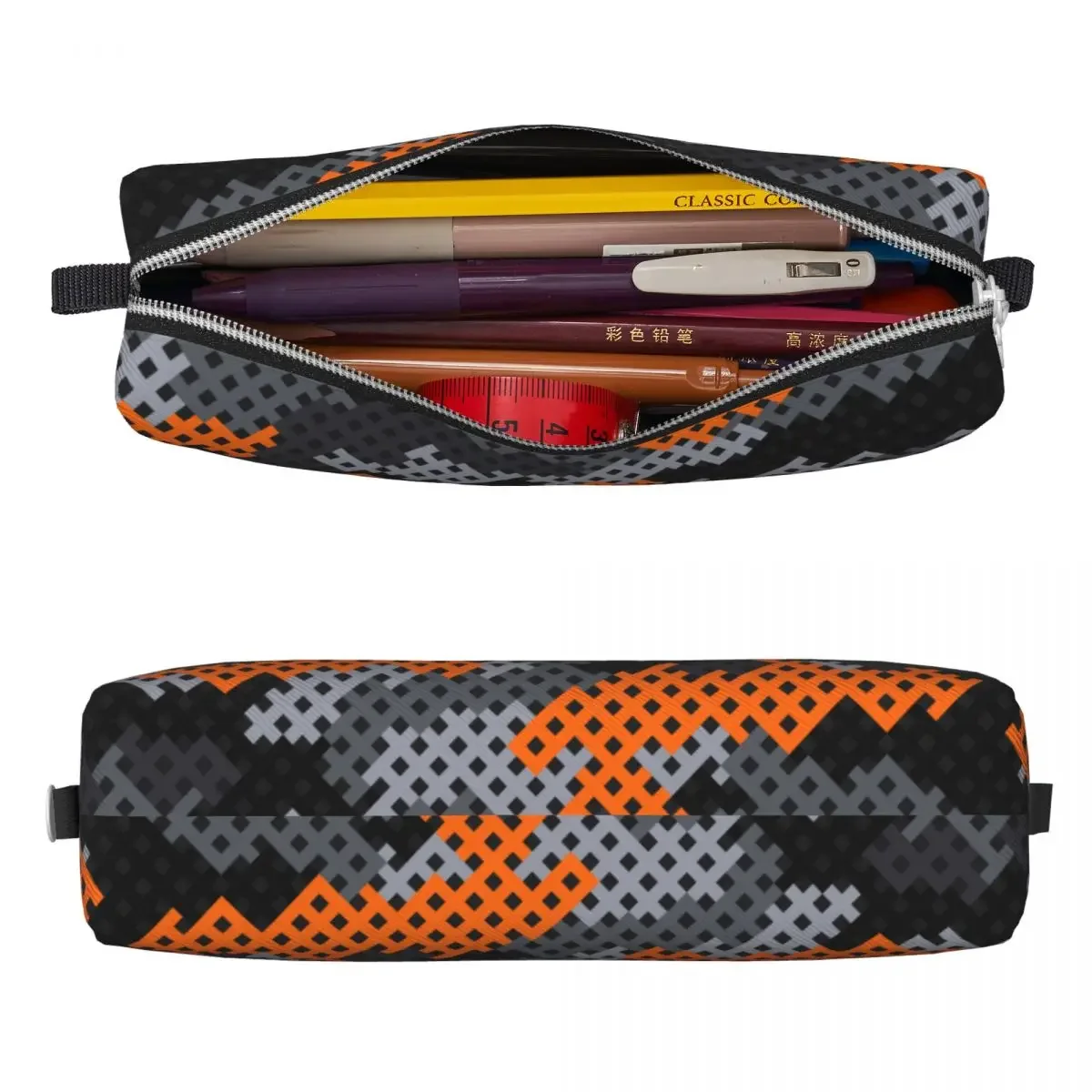 Orange  Camouflage Pencil Case New Army Camo Pen Holder Bags Girls Boys Large Storage School Supplies Gift Pencilcases