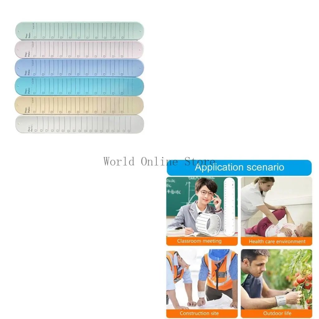 สร้อยข้อมือตบ 3-in-1 มัลติฟังก์ชั่น, แผ่นบันทึกช่วยจำ, ไม้บรรทัด