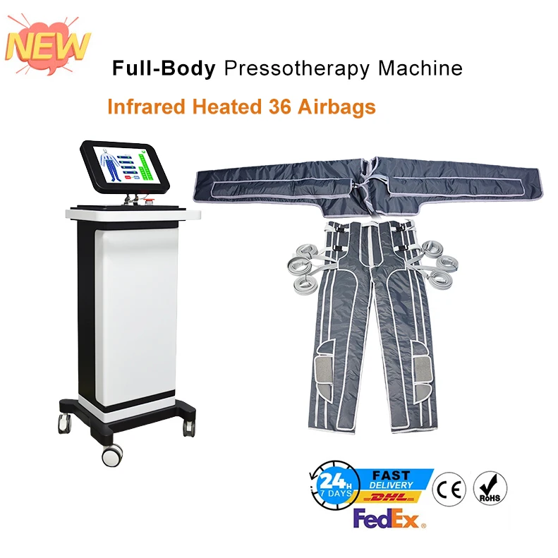 

Костюм для лимфодренажной терапии с 36 воздушными подушками и инфракрасным нагревом для уменьшения жира, детоксикации и физиотерапии. Безналоговая доставка в США/ЕС.