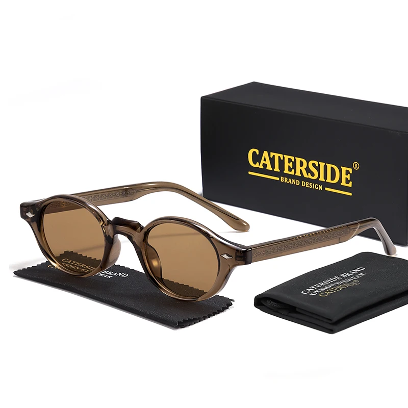 CATERSIDE Modische ovale Damen-Sonnenbrille, Vintage-Stil, kleiner Rahmen, luxuriöse Bügelenden, Sonnenbrille für Herren, Party- und Outdoor-Brille, UV400 – Detail 7