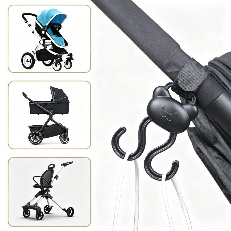 Baby Stroller Hooks Plastic Pram Buckles Clips Carabiner Multifunction Household Trolley Diaper Bag Organizer Hook Pram Hanger
