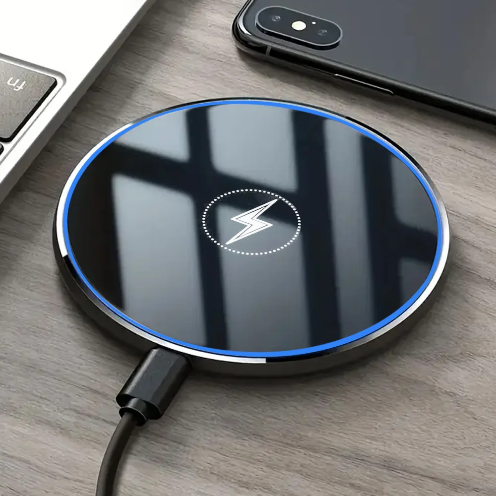 Wireless Charger Pad Stand  Universal Desktop Dock for iPhone 17/16/15/14 Samsung Galaxy, Xiaomi, Huawei (Fast Charging)