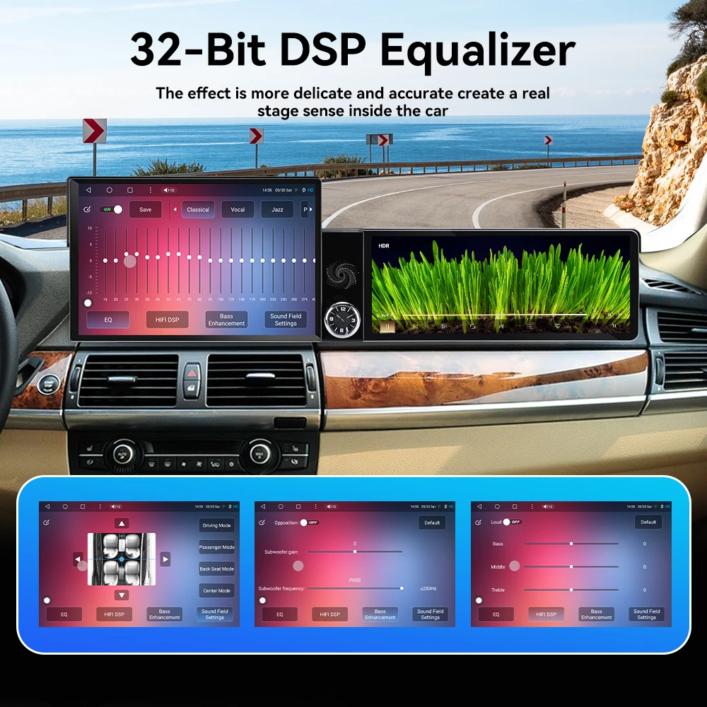 For BMW X5 X6 2005‑2013 CCC CIC Vertical Tesla Screen 13.1+12.3 Inch Dual Screen Head Unit Car Multimedia Player GPS Navigation