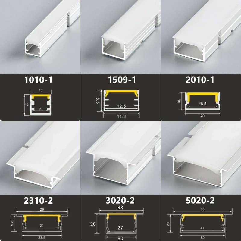U-Shape Curved LED Aluminum Profile Recessed Bendable Channel Silicone Diffuser Wall Ceiling Drywall Decor Linear Strip Light
