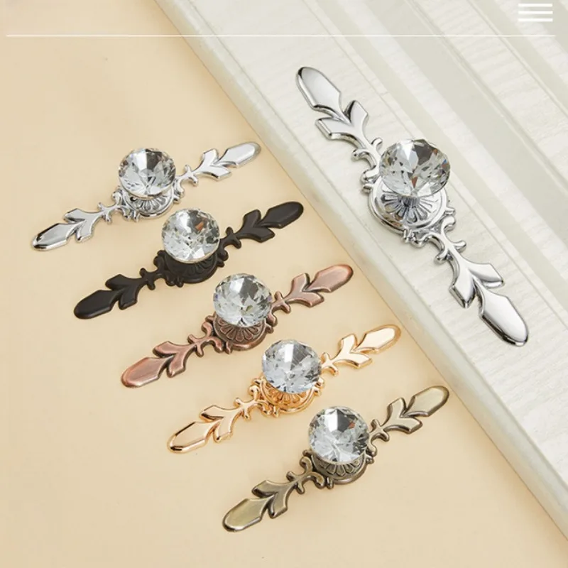 Luxury Diamond Crystal Handles  Knobs Shoebox Cabinet Closet Door  Drawer Knobs Wardrobe Pulls