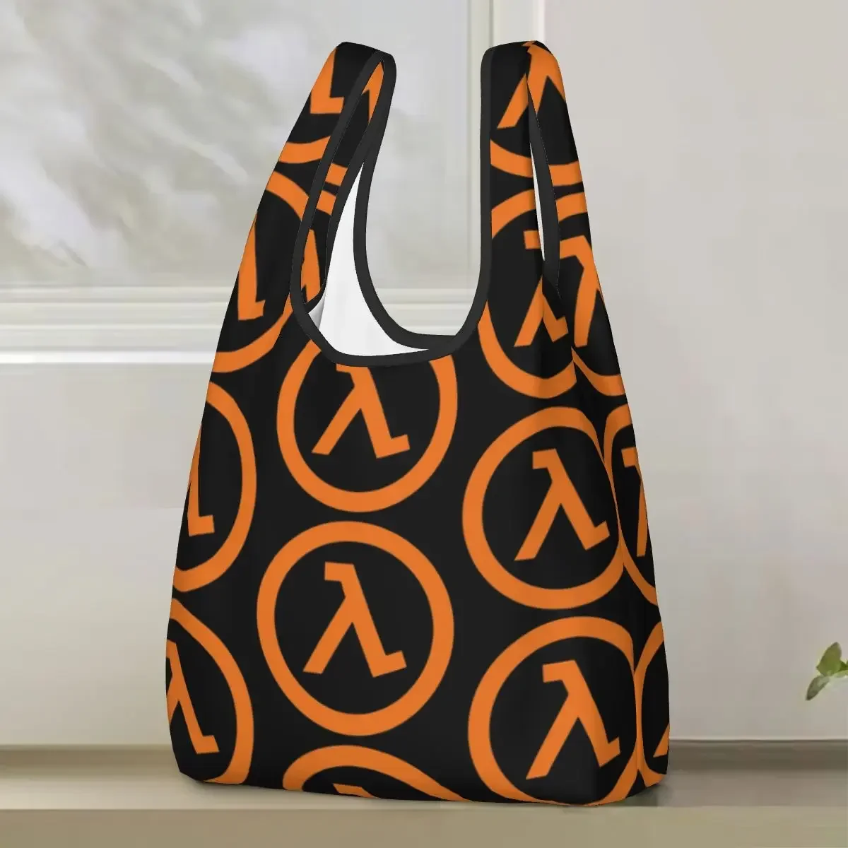 Half Life Lambda Shopping Bag Portable Tote Bags Reusable Shoulder Shopper Bag Grocery Handbag