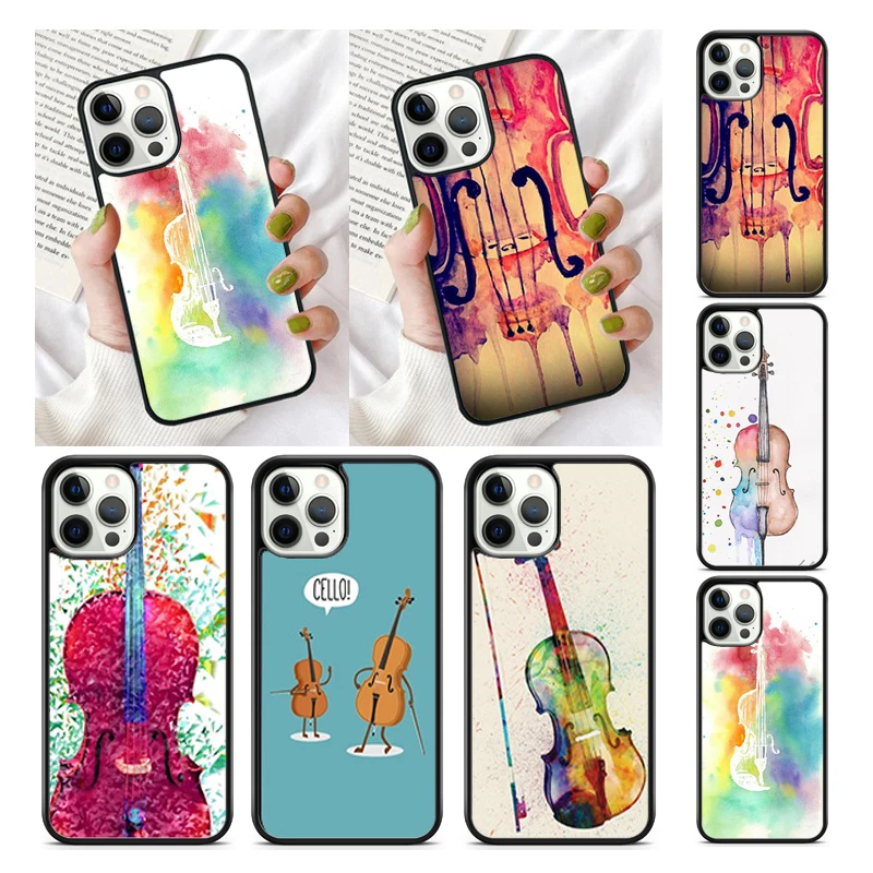 Cello Music Instrument Phone Case Cover for iPhone 16 15 SE2020 13 14 11 12 Mini Pro Max 6 7 8 Plus  coque fundas Shell