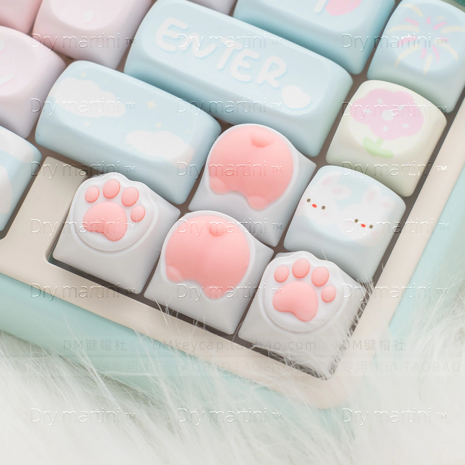 

Cartoon cat claw keycap personality single silicone skin-friendly mechanical keyboard keycap cross shaft universal