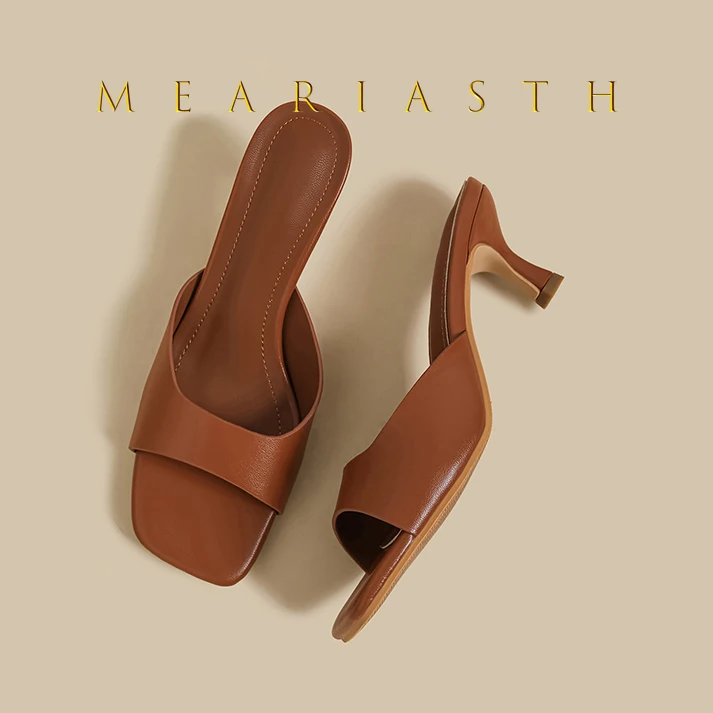 

Fashion Round Toe Ladies Low Heel Slippers Shoes Sandals Spring Summer Female open toe Women Heeled Slides Slippers Pumps