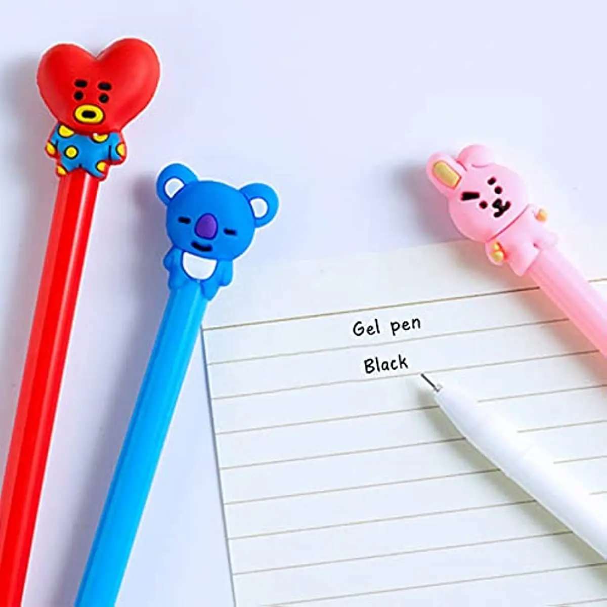 Imagem -04 - Canetas Animais dos Desenhos Animados Cute Cartoon Gel Canetas Meninos Meninas Adequado para Ferramentas de Escrita Kawaii School Supplies Papelaria 24 Pcs