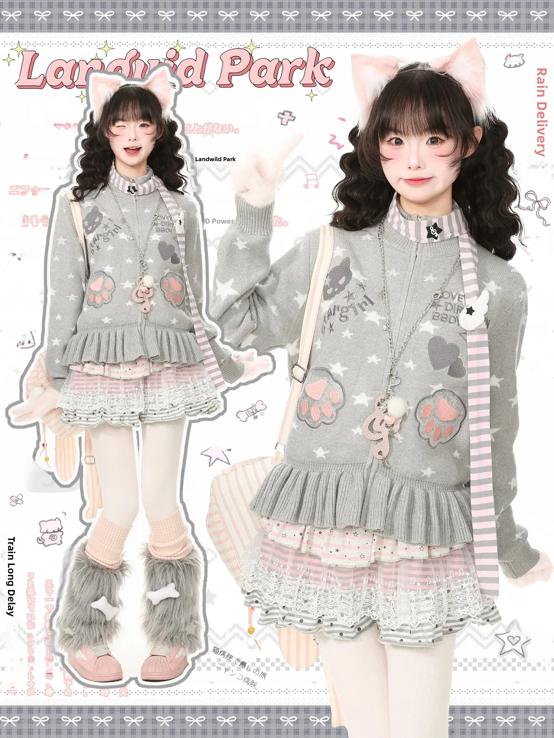 Sweet Style Star  Outerwear Sweater Women's Autumn Languid Park Soft Comfortable Long Sleeve round Neck Open Cardigan