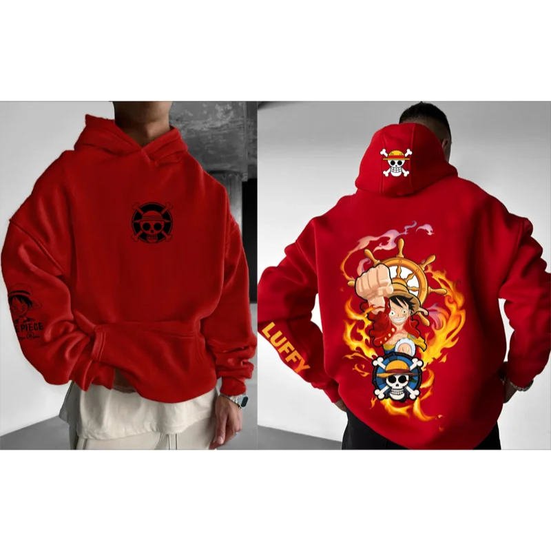 

2025 new anime ONE PIECE hooded sweater Kids/AdultsY2K street fashion casual quick-drying oversized top