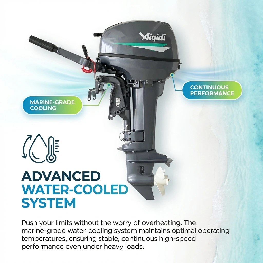 E15 Electric Outboard Engine 15HP Water Cooling 72V 11KW PMSM Tiller Control Lower Noise No Emission Trolling Motor for Fishing